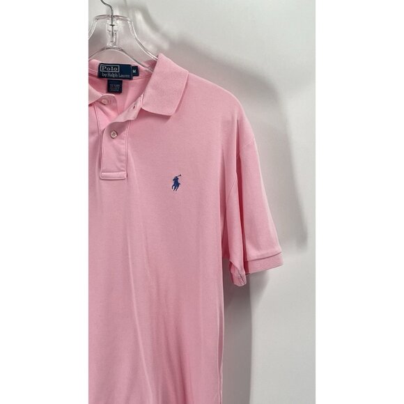 Ralph Lauren Pink Polo Shirt Short Sleeves Cotton Old Money Country Club Mens M - Picture 2 of 4
